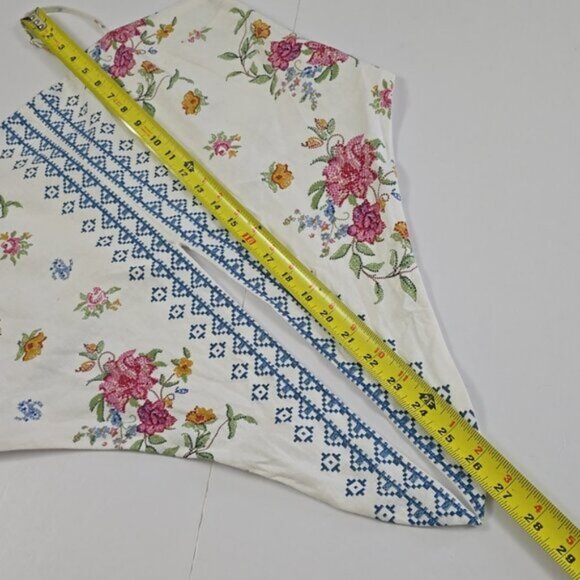 NWT Rachel Zoe Women White Linen Blend Crop Cami Top Knot Embroidery Print Sz S - Picture 12 of 12